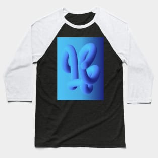 Fluid geometric blue shape. Ocean worm Baseball T-Shirt